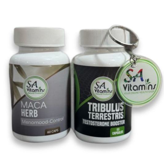 Tribulus Terrestris 60 Caps & Maca 750mg 60 Capsules with limited edition key chain
