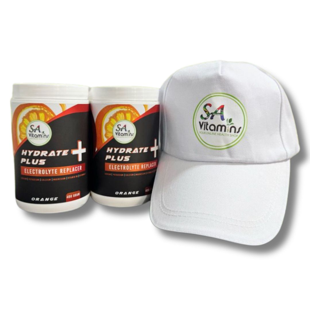 2 x Hydrate Plus Electrolyte replacer 400g with free limited edition sports cap